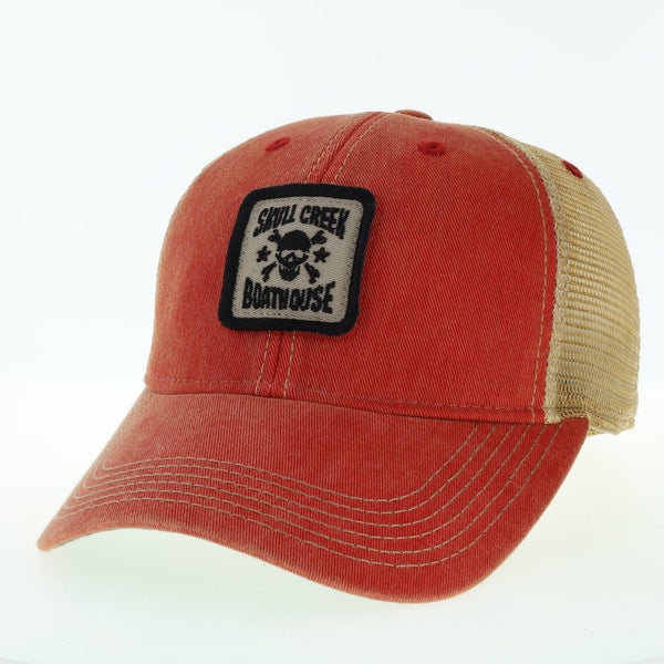 Youth Legacy Hat- Old Favorite Square Patch- Scarlet