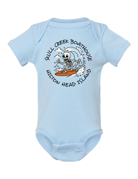 Infant Baby Skull Surfer Onesie