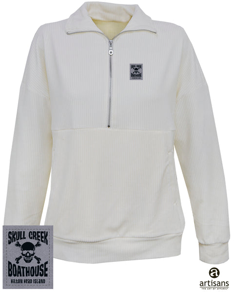 Vanilla Bean Corduroy 1/2 Zip Up