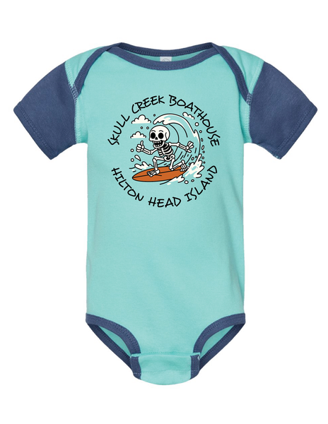 Infant Baby Skull Surfer Onesie