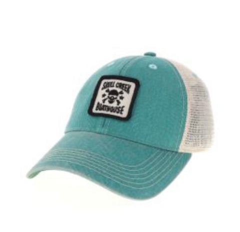 Youth Legacy Hat- Old Favorite Square Patch- Aqua